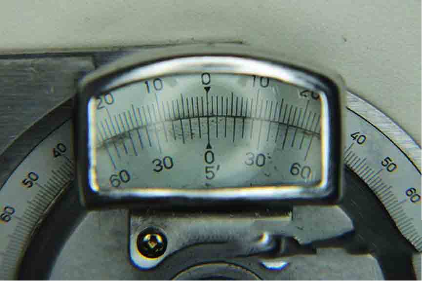 Close-up of a graduated scale at Michigan CNC Machining Parts, Inc.