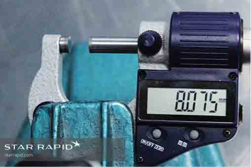 Digital micrometer used at Michigan CNC Machining Parts, Inc.