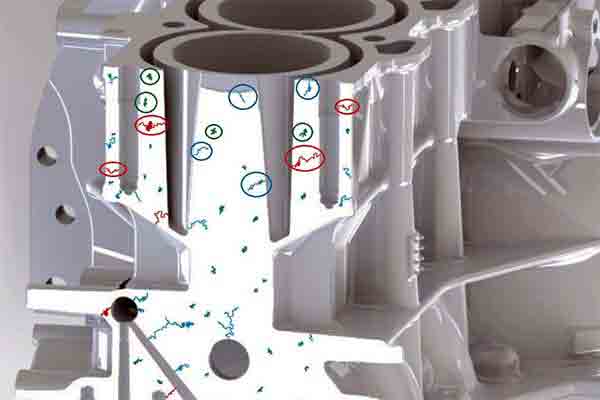 Cutaway view of blind, through and enclosed pores in PDC.