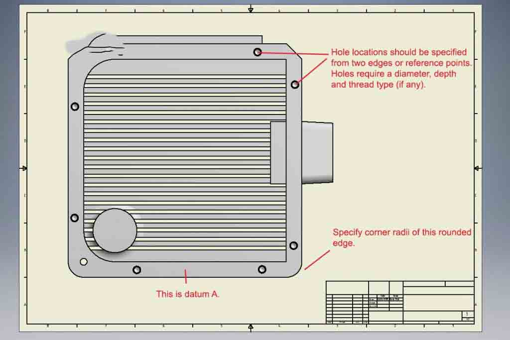 2D drawing derived from a CAD model