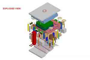 Exploded mold tool diagram, Michigan CNC Machining Parts, Inc.