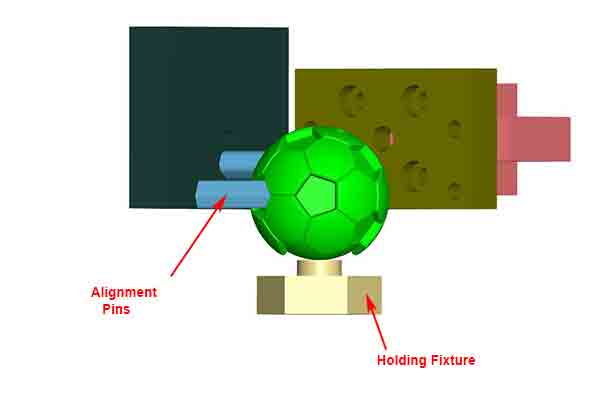 Sphere indexing detail at Michigan CNC Machining Parts, Inc.