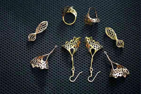 Collection of Veronica Nunes 3D printed jewelry