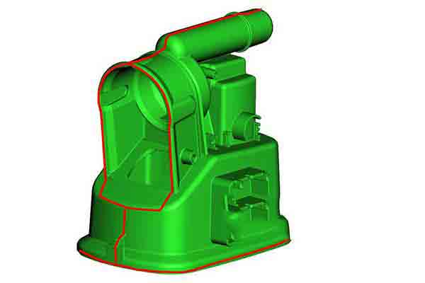 Parting line CAD image, nedap case study