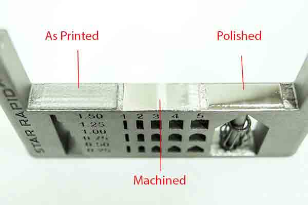 Detail of post-machined SS316L after printing