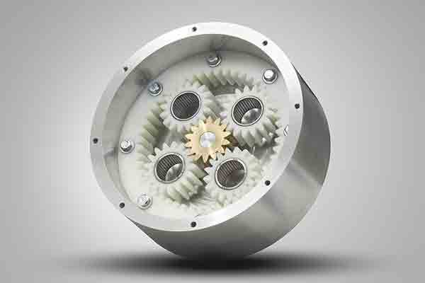 Example of Delrin plastic being used in a planetary gear