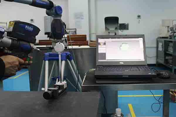 FARO 3D laser scanner in use at Michigan CNC Machining Parts, Inc.