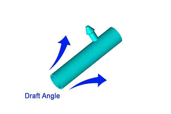 Illustration of draft angle detail at Michigan CNC Machining Parts, Inc. for DFM instruction