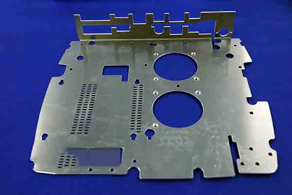Laser-cut metal plate at Michigan CNC Machining Parts, Inc.