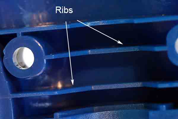 Image of PIM rib detail, Michigan CNC Machining Parts, Inc. DFM instruction
